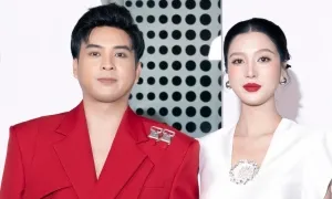 Hồ Quang Hiếu dẫn vợ bầu xem show thời trang